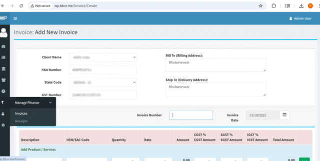 Add New Invoice
