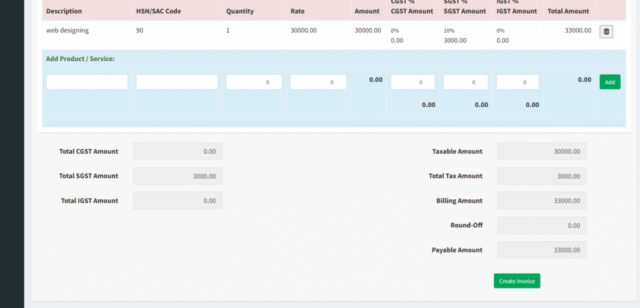 Create Invoice