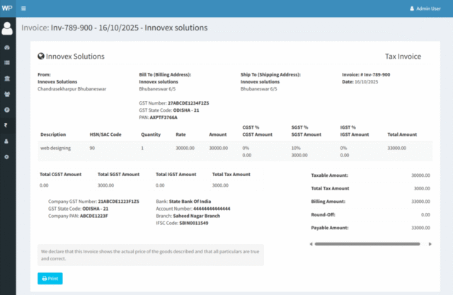 Payment Invoice